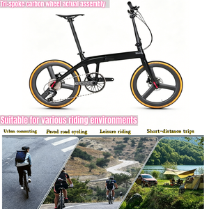 Roue <span class=keywords><strong>BMX</strong></span> en fibre de carbone de 20 pouces, 3 rayons, 451/406, roue à <span class=keywords><strong>trois</strong></span> rayons, frein à disque/v-brake, jeu de <span class=keywords><strong>roues</strong></span> de vélo à <span class=keywords><strong>trois</strong></span> rayons - Product Image 6