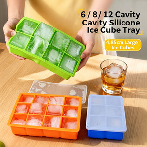 Bac à glaçons en silicone à 6 compartiments, grand bac à glaçons sphériques, idéal pour le whisky - Product Image 2