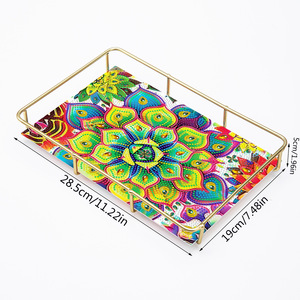 Mandala 5D fai da te pittura diamante fiore decorativo vassoio organizzatore <span class=keywords><strong>per</strong></span> bagno <span class=keywords><strong>cucina</strong></span> - Product Image 6