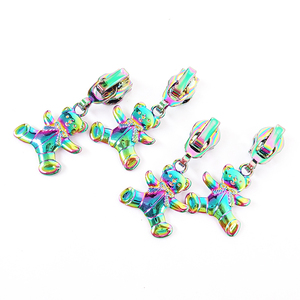 Bán Nóng Tùy Chỉnh Cầu Vồng Gấu Dây Kéo Thanh Trượt Kim Loại Dây Kéo Kéo Với Lỗ Khóa - Product Image 4