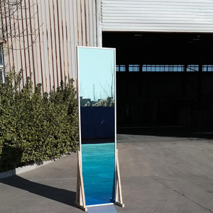 Large <strong>square</strong> and Circular Colorful Glass <strong>Frame</strong> Mirror - Product Image 1