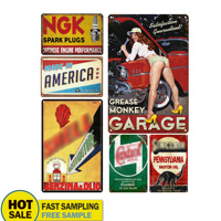 Décoration Murale en Gros : Plaque Métallique Vintage 20x30 cm pour Voiture Classique, Panneau Décoratif en Étain pour Atelier de Réparation Automobile, Maison, Garage