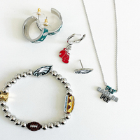 Bracelet de perles personnalisable Bijoux Team Series Raiders Philadelphia Eagles SF 49ers Dallas en acier inoxydable