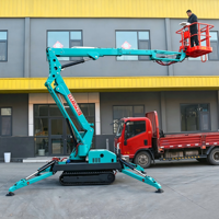 Plateforme élévatrice araignée autopropulsée sur chenilles Longqing LQ-100 14,2 m certifiée CE avec pieds de support hydrauliques pour travaux en altitude