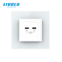 Chargeur mural LIVOLO 86mm*86mm 65W Type-2C, module 45x45mm, certifié CE, haute efficacité, chargeur rapide PD 3.0