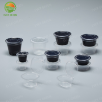 Gobelet carré jetable à paroi simple en PET/PS/PP transparent épais pour sauces, emballage à emporter, mini-récipient à dessert, sirop d'érable