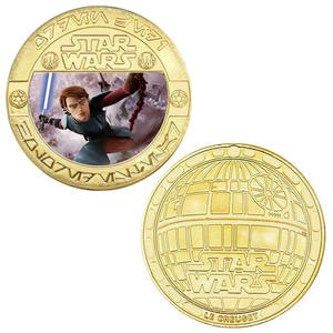 Moneda Conmemorativa Metálica con Temática de Películas Americanas, Moneda de Oro de Doble Cara de la Guerra de los Clones, Colección Black Warrior, Gran Venta - Product Image 2