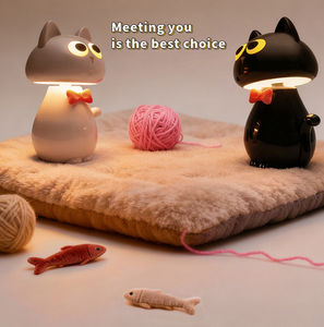 Luce Notturna RGB a 7 Colori a Forma di Gatto Carino per Soggiorni, Dimmerabile con Controllo Touch, Lampada da Comodino Ricaricabile USB per Bambini e Neonati - Product Image 2