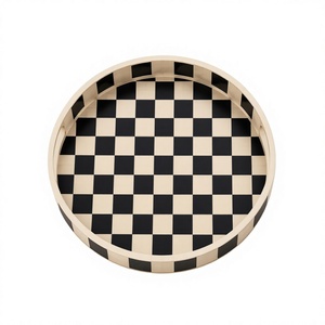 Premium Artisan Bone Inlay Round Decorative Storage <b>Tray</b> with Handmade Geometric Pattern for Jewelry, <b>Perfume</b>, Candles & Modern - Product Image 2