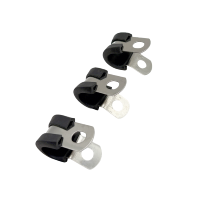 Collier de serrage en acier inoxydable de type R, galvanisé, avec revêtement en caoutchouc, support de fixation pour câble, collier de serrage pour tuyau