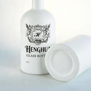 Bottiglia in Vetro Personalizzata a Prezzo di Fabbrica 375ml 500ml 750ml Nera <span class=keywords><strong>e</strong></span> Bianca per Liquori, Rum, Gin, Vodka, Whisky, Olio d'Oliva con Tappo in Sughero - Product Image 3