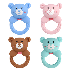 2025 màu hồng gấu bé Rattle & Teether đồ chơi, mềm thực phẩm-grade Silicone cho trẻ sơ sinh 0-12 m, EN71/CPC chứng nhận bé tắm Quà Tặng - Product Image 5