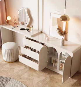 Armoire Led Blanche Mini Enfant 1 Pièce Fille Verre <span class=keywords><strong>Vintage</strong></span> Vanité Miroir Petite Coiffeuse Design Avec Coiffeuse - Product Image 2