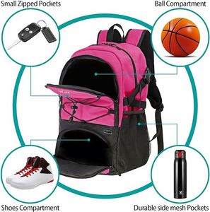 BSCI Factory Basketball Backpack Bag With Large Shoe and <b>Ball</b> Compartment, Soccer Backpack, Volleyball Sport Backpack Bag - Product Image 3