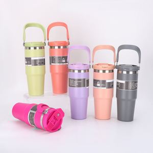 Bouteille isotherme de voyage personnalisée en acier inoxydable 304 de 30 oz avec poignée, revêtement poudré, pour sports de plein air - Product Image 2