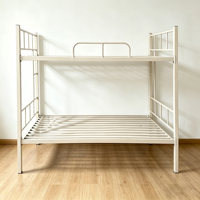 Lits superposés métalliques modernes et durables à double étage pour adultes avec cadre de rangement, pour hôpitaux, hôtels et salons
