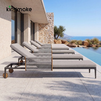 Ensemble de mobilier d'extérieur à prix d'usine, lit de soleil imperméable, chaise longue de piscine pour hôtel, chaise longue de plage en rotin pour extérieur