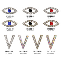 Breloques pour ongles 3D en forme d'œil bleu, ornées de strass, accessoires d'art ongulaire œil enchanteur, vente en gros