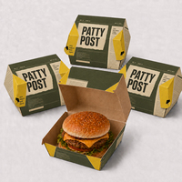 Sac en papier personnalisé pour emporter, pour poulet frit, burger, poisson et frites, emballage alimentaire pour les en-cas de rue, pour la restauration rapide