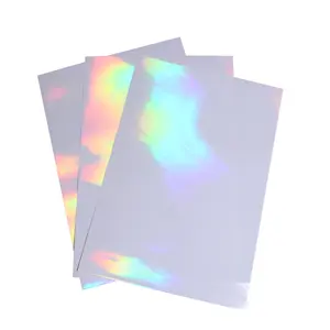 BOPP Holographic Pattern Overlay Film Square Laminate sheet Star Heart Bubble Vinyl For Cold Laminate