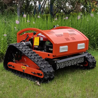 Tondeuse à gazon robotisée à chenilles en caoutchouc, autopropulsée, à essence, à rotation zéro, télécommandée, pour jardin