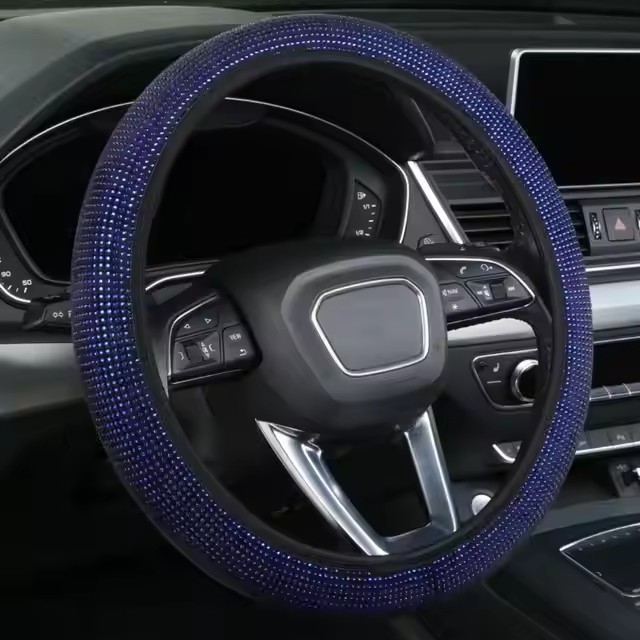 JY J-0785 Fashion Diamond Bling Rhinestone Steering Wheel Cover for Women - Ma'anshan Jiuyan Tr