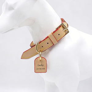 ZENOS Luxury Modern Simple Pet Plain PU Leather Dog & Cat Training Collar with Metal Buckle D <b>Ring</b> <b>Adjustable</b> - Product Image 3