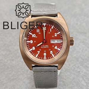 <span class=keywords><strong>Reloj</strong></span> mecánico de moda <span class=keywords><strong>para</strong></span> hombre personalizado Bliger, esfera luminosa de cristal de zafiro de 36/39mm con función de buceo, correa de lona de goma - Product Image 5