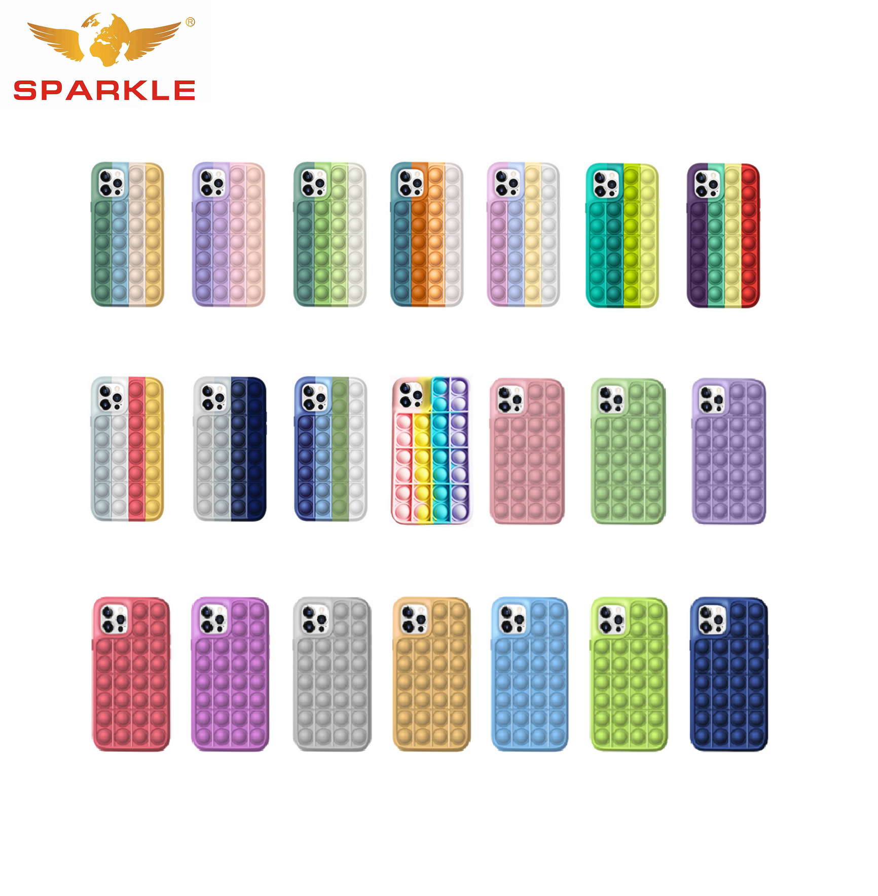 Беспокойство, игрушка для снятия стресса, Радуга пуш-ап поп-пузырь Непоседа сенсорная Игрушка Силиконовый чехол для мобильного телефона для iPhone XR XS 11 12 Pro Max для Samsung