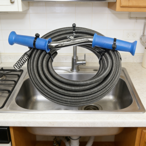Déboucheur de canalisations portatif à ressort pour éviers de cuisine domestiques et nettoyage des égouts, type spirale, durable - Product Image 6