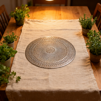 Napperons de table jetables de luxe, épais, imperméables, antidérapants, résistants à la chaleur, à motif floral métallique brillant, pour plantes, mariages et banquets