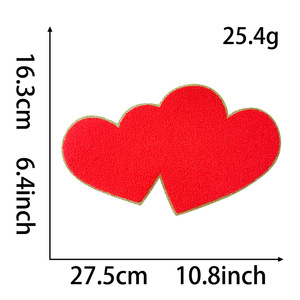 Bestseller zum Valentinstag: Chenille-Aufbügelpatches mit Goldglitter-Pailletten, Bestickte 'Be Mine' XOXO Love Valentine Logo Deko-Patches - Product Image 3