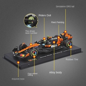 Bburago 1:43 Modellino Auto in Lega Formula 1 MCL39 2025 Esclusivo da Corsa Diecast McLaren 2025 # 4 # 81 - Product Image 5