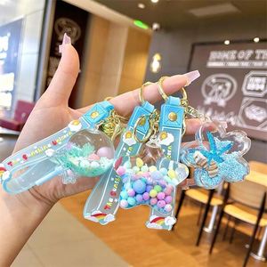 Hot Selling Quicksand Bottle Acrylic Mobile Keychains Student Bag Lovely Lollipop Liquid Key Chain - Product Image 2