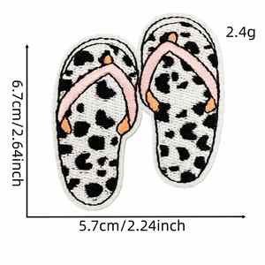 Nuevo parche termoadhesivo bordado vintage con patrón de leopardo de dibujos animados, diseño de dulce, zapatilla, lazo, besa-me, gafas de sol y perfume para el Día de San Valentín - Product Image 4