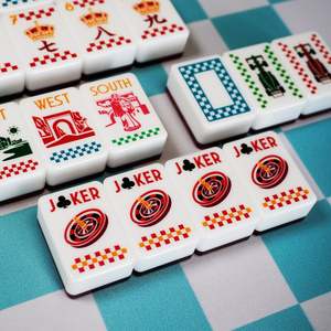Juego de Mahjong de Lujo de Dos Capas, Acrílico Premium, Estilo Americano, Motivos de Mónaco, 160 Piezas, para Fiestas de Verano - Product Image 6