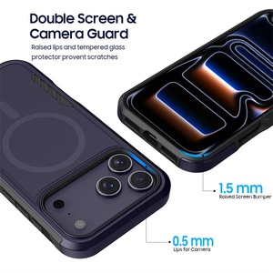 Coque de protection antichoc en TPU et PC pour iPhone 17 18 Pro Max, finition mate, compatible avec la recharge magnétique, vente en gros - Product Image 2