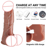 1,51 lb Kabelloser Ferngesteuerter Stoß-Dildo Vibrator 9,06 Zoll 10 Vibrationen 7 Stoßmodi 42°C Heizung G-Punkt Sexspielzeug für Frauen Consolador