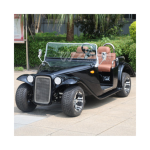 ブラックコンバーチブル2人乗りゴルフモデルデザインミニクラシックカー人気ストリートファッション電気クラシックカー - Product Image 1