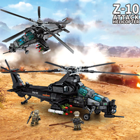 Sembo 202119 Z 10 Hélicoptère Guerre Soldats Série Avion Modèle Briques Jouets Militaires Blocs de Construction Ensembles pour Garçons