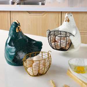 Resin Hen Egg <b>Storage</b> Basket <b>Kitchen</b> Decorative Container Freshness Preservation Food <b>Storage</b> - Product Image 4