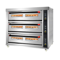Machines de boulangerie d'équipement commercial four de plateau de 3 plate-formes 9/four électrique de rôti de cuisson de plate-forme de pizza