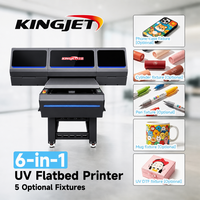 Printer Inkjet UV Flatbed Kingjet 6090, Mendukung Multi-Material, Ukuran A2, Pengiriman Global, Layanan Purna Jual Prima, Tinta CMYKWV