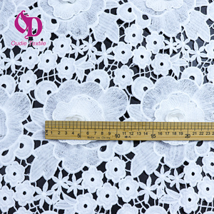 100% tissu de dentelle de broderie soluble dans l'eau texturé en polyester 3D pour les robes de mariée <span class=keywords><strong>Maxi</strong></span> des femmes - Product Image 3