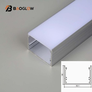 โปรไฟล์อะลูมิเนียมแบบไม่มีร่องสำหรับไฟ LED ขนาด 50*35 ซม. แบบกำหนดเองได้ พร้อมแผ่นกระจายแสงอะลูมิเนียมแบบใสและแบบขุ่น ลดราคาพิเศษ - Product Image 2
