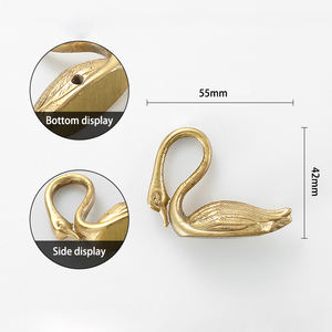 Koppalive الصلبة النحاس قليلا مقبض البجعة مقبض الأثاث الأجهزة الديكور الحيوان درج مجلس الوزراء البجعة المقابض - Product Image 5