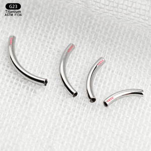 Bijoux de piercing en titane courbé G23 ASTM F136 pour nombril, rook, lèvre, unisexe - Product Image 4