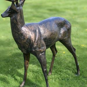 Yaban hayatı bahçe dekorasyon yaşam boyutu bronz kafa Up Buck yalan Doe heykeli ayakta geyik heykel - Product Image 6