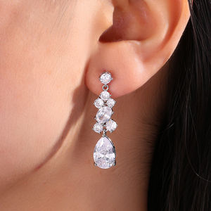 RAKOL EP5080 Venta al por Mayor Pendientes de Gota de Agua 2025 Mejor Diseño de Moda Pendientes de Botón con Circonita Cúbica Joyería - Product Image 5