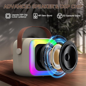 เครื่องคาราโอเกะพกพาพร้อมไฟ RGB และซับวูฟเฟอร์ รองรับหลายโหมดการเชื่อมต่อ ไมโครโฟนในตัว - Product Image 5